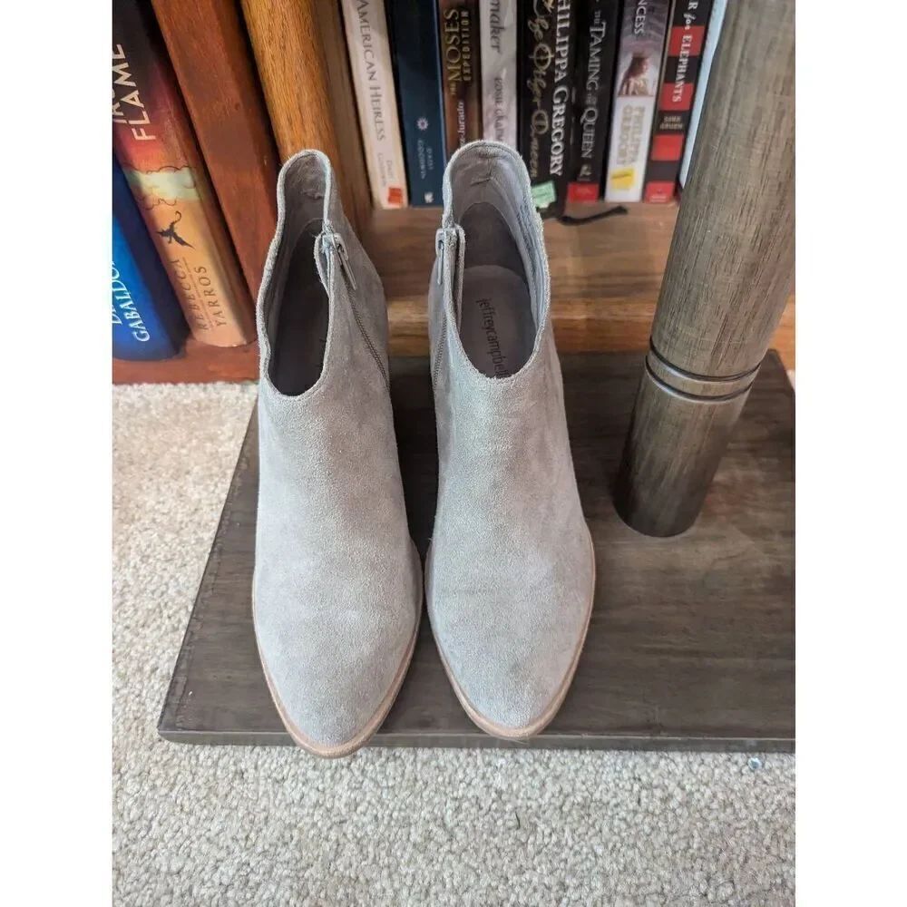 Jeffrey Campbell Boots Kamet 2 Taupe Suede Leather Ankle Boots Size 9 SH33